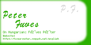 peter fuves business card